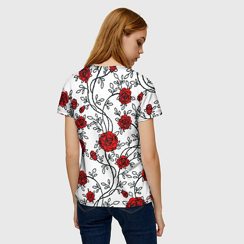 Женская футболка Doom розы / 3D-принт – фото 4