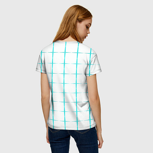 Женская футболка Color white light blue crosses / 3D-принт – фото 4