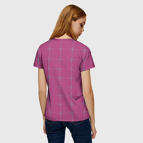 Женская футболка Color pink stripes / 3D-принт – фото 4
