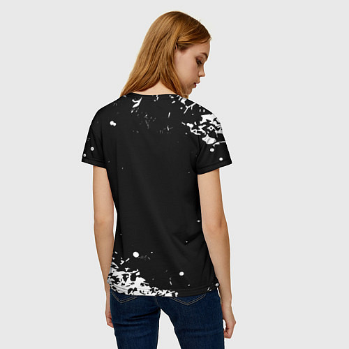 Женская футболка Doom белый всплеск красок / 3D-принт – фото 4