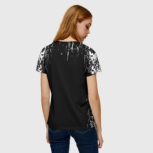 Женская футболка Doom краска белая текстура / 3D-принт – фото 4