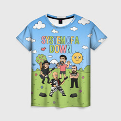 Футболка женская System of a Down, мультяшный, цвет: 3D-принт