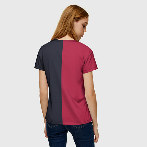 Женская футболка Солнце красно-синее / 3D-принт – фото 4