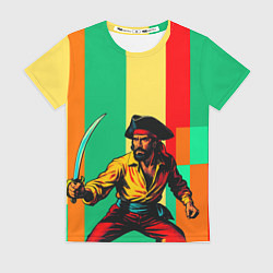 Женская футболка Пират поп-арт