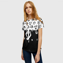 Футболка женская Doom черно белые аниме, цвет: 3D-принт — фото 2