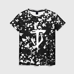 Футболка женская Дум белые брызги красок, цвет: 3D-принт