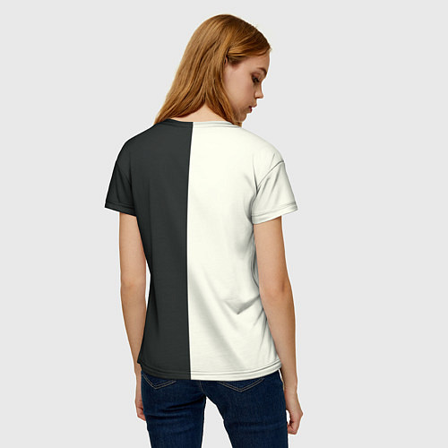 Женская футболка Девушка с дредами на темно-зеленом / 3D-принт – фото 4