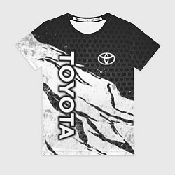 Футболка женская Toyota - черный и белый, цвет: 3D-принт