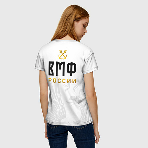 Женская футболка ВМФ России с эмблемой войск / 3D-принт – фото 4