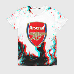 Футболка женская Arsenal огонь глитч, цвет: 3D-принт
