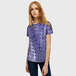 Футболка женская Геометрический градиент фиолетовый, цвет: 3D-принт — фото 2