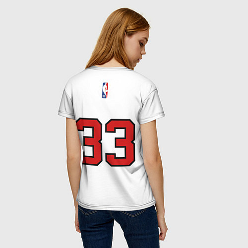 Женская футболка NBA Bulls 33 Pippen / 3D-принт – фото 4