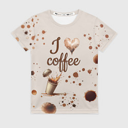 Футболка женская Пятна кофе часть дизайна - можно проливать, цвет: 3D-принт
