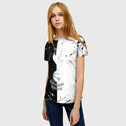 Футболка женская Тоттенхэм черно белые брызги, цвет: 3D-принт — фото 2