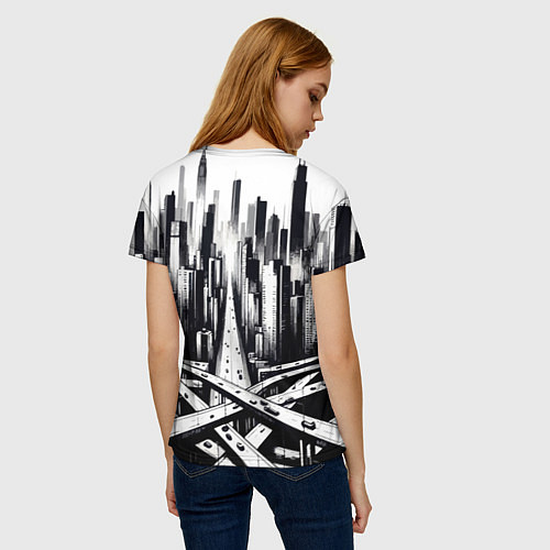 Женская футболка American metropolis / 3D-принт – фото 4