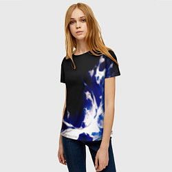 Футболка женская Синее пламя, цвет: 3D-принт — фото 2