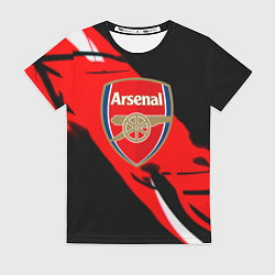 Женская футболка Арсенал геометрия полосы краски