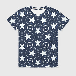 Футболка женская Звезды, квадраты, сердечки, цвет: 3D-принт