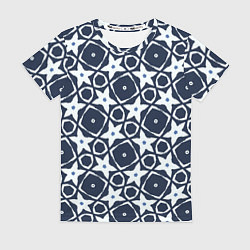 Женская футболка Звезды и ромбы на синем