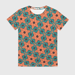 Футболка женская Оранжевые звезды, цвет: 3D-принт