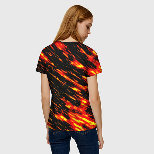 Женская футболка Barcelona штрихи огненные / 3D-принт – фото 4