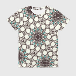 Футболка женская Калейдоскоп из цветочных звезд, цвет: 3D-принт
