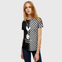 Футболка женская Тоттенхэм клетка шахматная, цвет: 3D-принт — фото 2