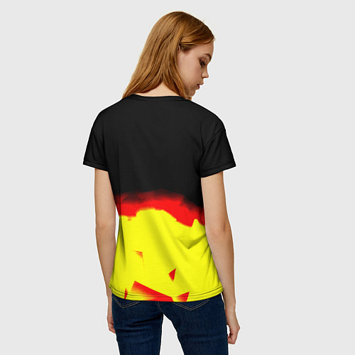 Женская футболка Borussia абстракция золото геометрия / 3D-принт – фото 4