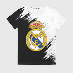 Футболка женская Real Madrid текстура штрихи, цвет: 3D-принт