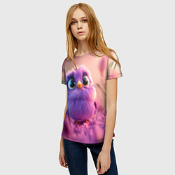 Футболка женская Фиолетовая птичка, цвет: 3D-принт — фото 2