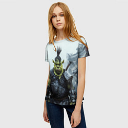 Футболка женская Шрек панк в доспехах, цвет: 3D-принт — фото 2