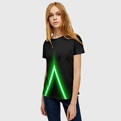 Футболка женская Color neon green, цвет: 3D-принт — фото 2