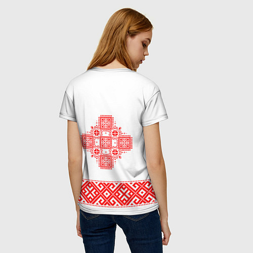 Женская футболка Славянская вышиванка узорная / 3D-принт – фото 4