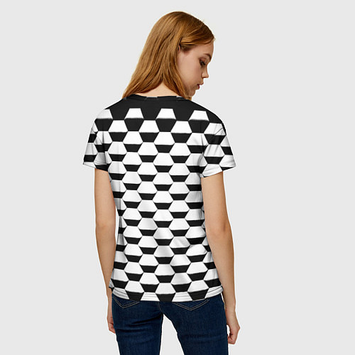 Женская футболка Juventus геометрия черно белая / 3D-принт – фото 4