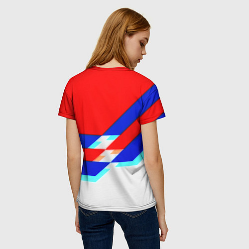 Женская футболка Манчестер Юнайтед полосы геометрия / 3D-принт – фото 4