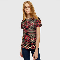 Футболка женская Этнический славянский орнамент, цвет: 3D-принт — фото 2