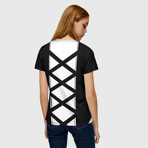 Женская футболка Ювентус геометрия полосы линии / 3D-принт – фото 4