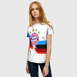 Футболка женская Бавария Мюнхен геометрия спорт, цвет: 3D-принт — фото 2