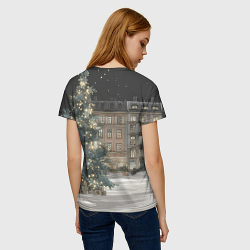 Женская футболка Елка во дворе / 3D-принт – фото 4