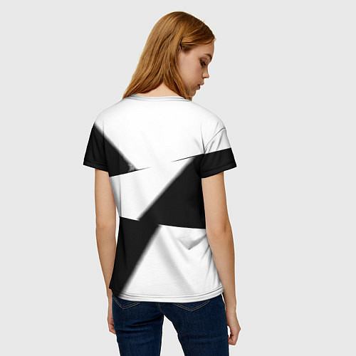 Женская футболка Реал Мадрид геометрия полосы / 3D-принт – фото 4