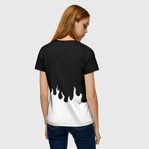 Женская футболка Реал Мадрид огонь белый / 3D-принт – фото 4