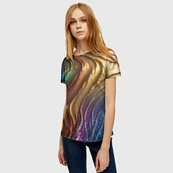 Футболка женская Сморщенные складочки жидкости, цвет: 3D-принт — фото 2