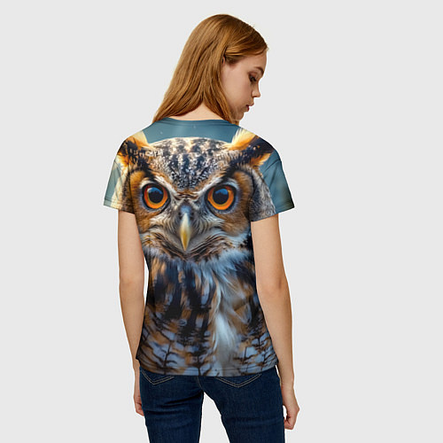 Женская футболка Лунная сова в лесу / 3D-принт – фото 4