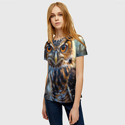 Футболка женская Лунная сова в лесу, цвет: 3D-принт — фото 2