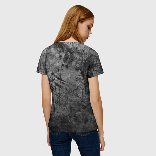 Женская футболка Сталкер - знак на сером / 3D-принт – фото 4