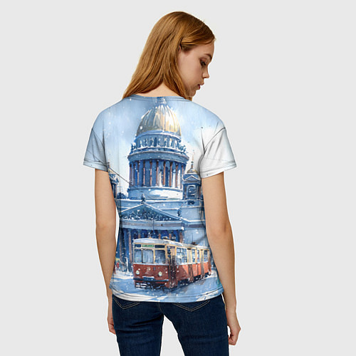 Женская футболка Снежный Санкт-Петербург / 3D-принт – фото 4