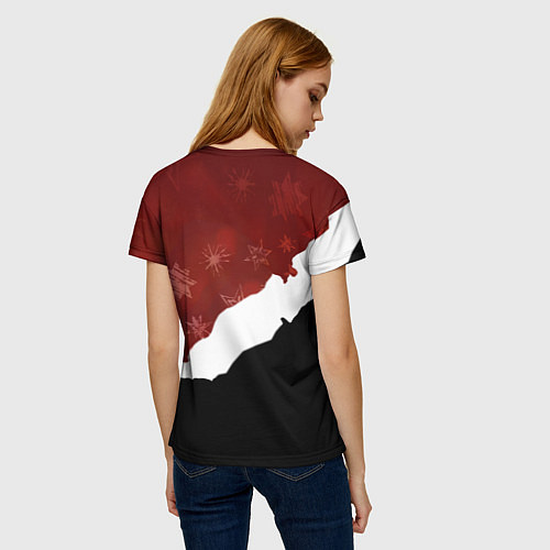 Женская футболка Злой дед мороз красный и черный / 3D-принт – фото 4