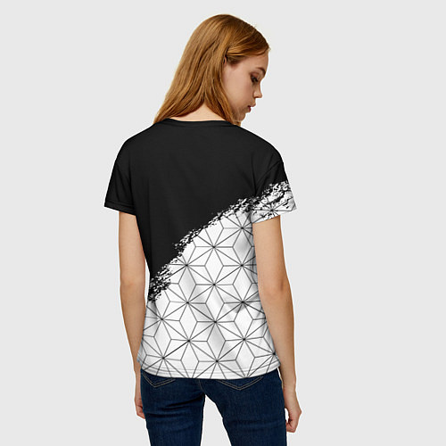 Женская футболка Liverpool краски текстура геометрия / 3D-принт – фото 4