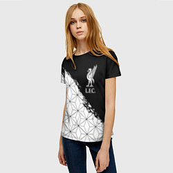 Футболка женская Liverpool краски текстура геометрия, цвет: 3D-принт — фото 2