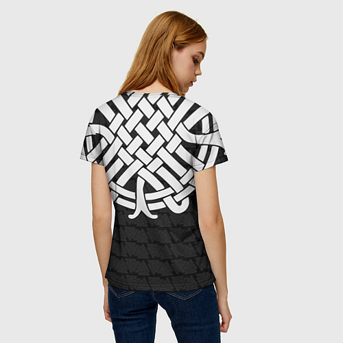 Женская футболка Символика валькнут в орнаменте / 3D-принт – фото 4